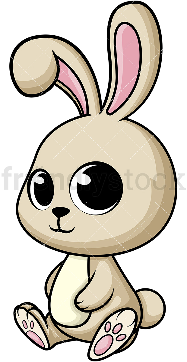 620x1200 Cute Baby Bunny Cartoon Vector Clipart - Cute Baby Bunny Drawing