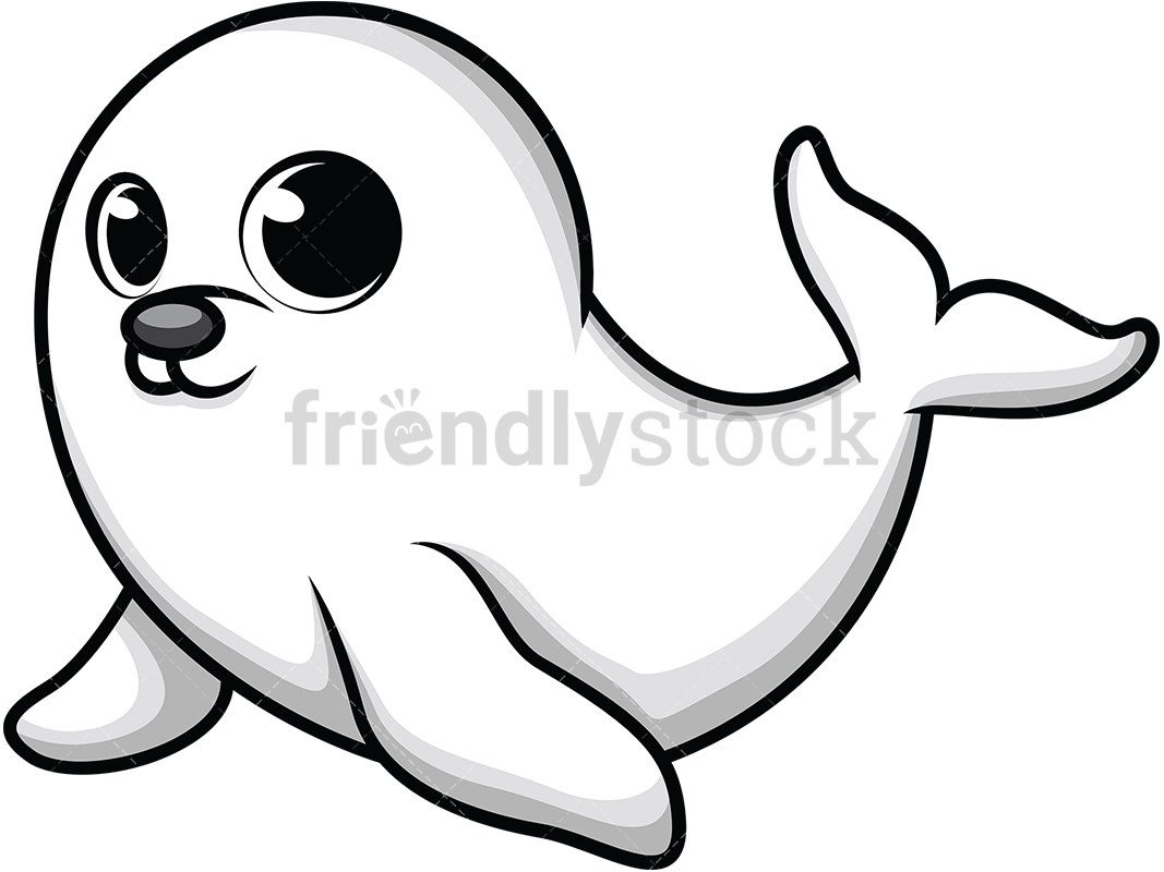 1067x800 Cute Baby Seal Cartoon Vector Clipart - Cute Baby Drawing