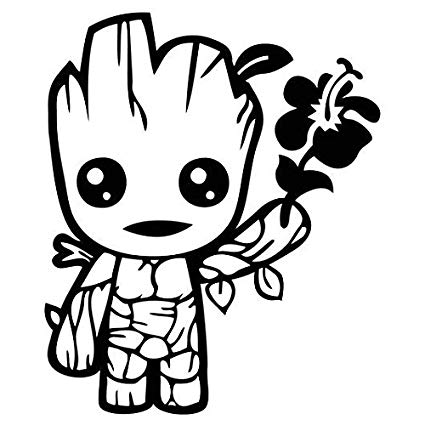 425x425 cute baby groot holding flower - Cute Baby Drawing