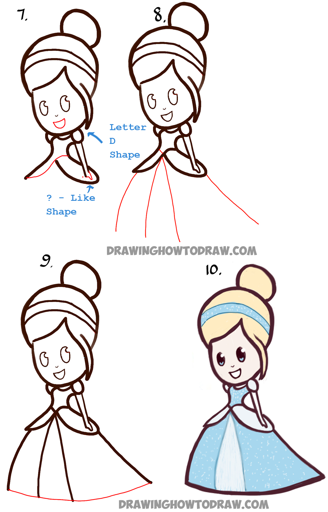 1147x1790 How To Draw Cute Baby Chibi Cinderella - Cute Baby Drawing Pictures