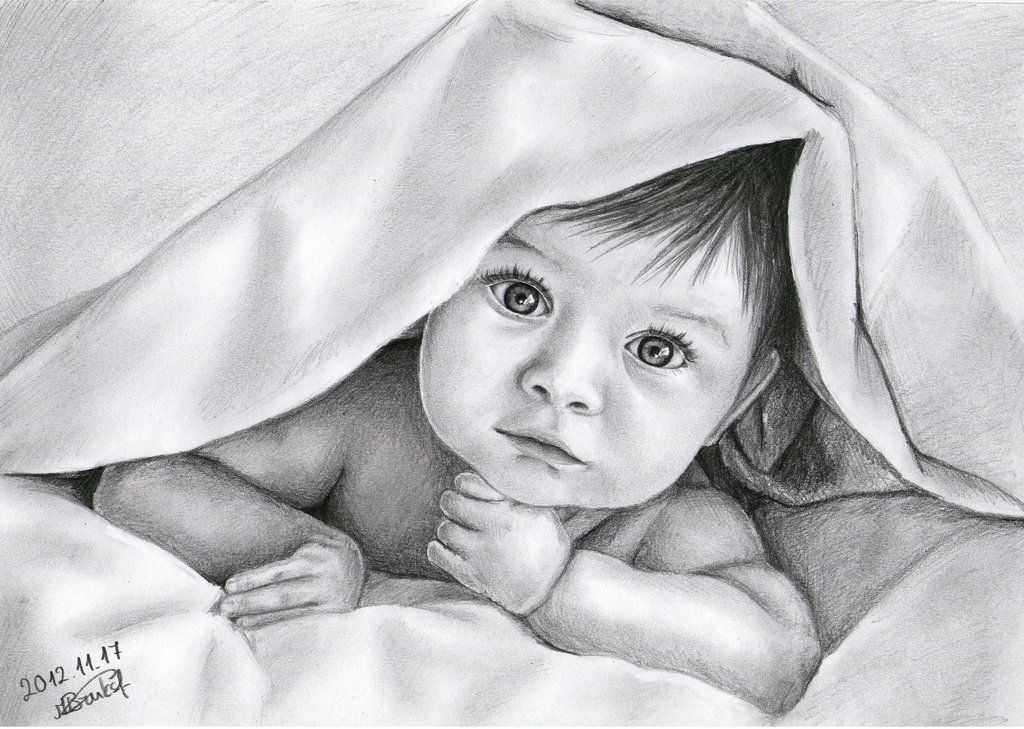 1024x729 Rysunek Pencil Drawings, Drawings - Cute Baby Drawing Pictures