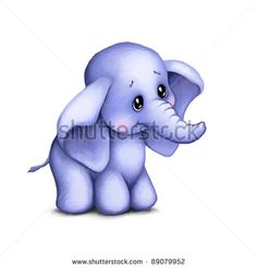 Cute Baby Elephant Cartoon Drawing
