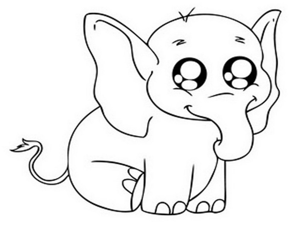 1024x768 Cute Baby Elephant Drawing At Getdrawings Com Free For Personal - Cute Baby Elephant Cartoon Drawing