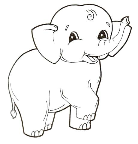 460x480 elephant printable colouring pages cute baby elephant coloring - Cute Baby Elephant Cartoon Drawing