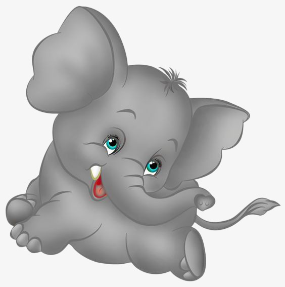 564x567 hand drawn cute baby elephant, cute clipart, baby clipart - Cute Baby Elephant Cartoon Drawing