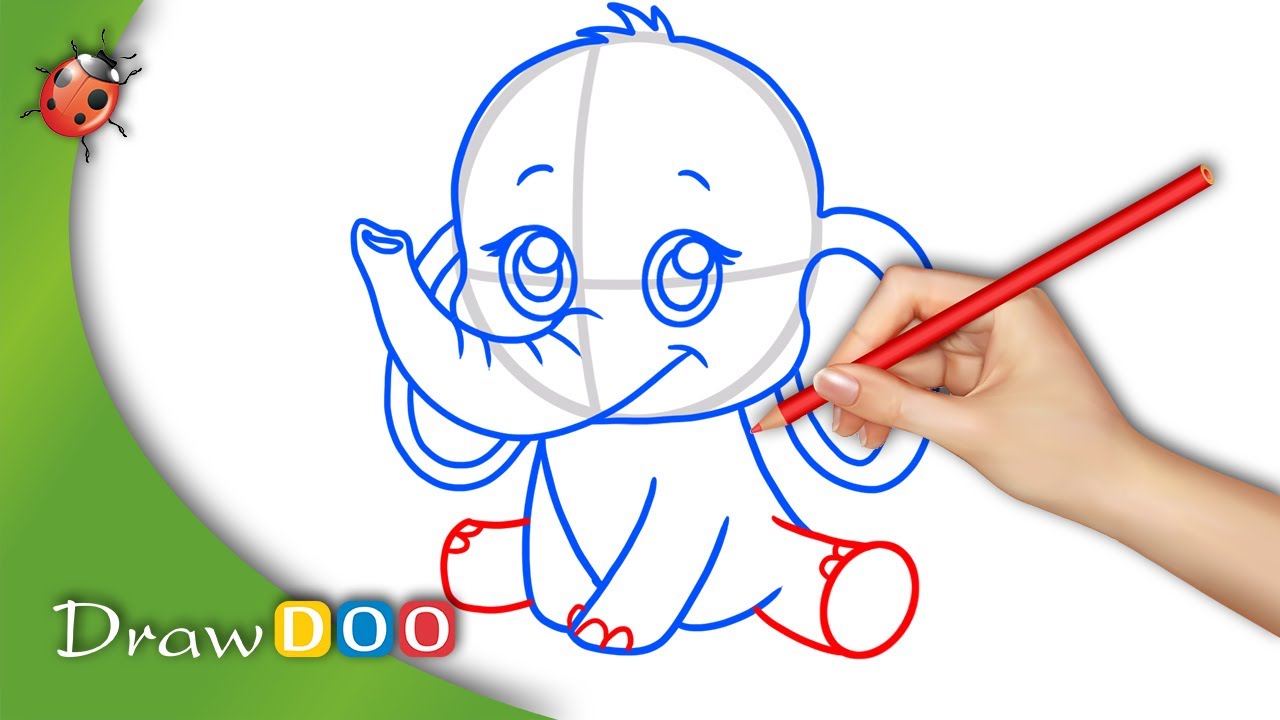 1280x720 Anime Baby Elephant From Anime Animals Drawing Tutorial - Cute Baby Elephant Cartoon Drawing