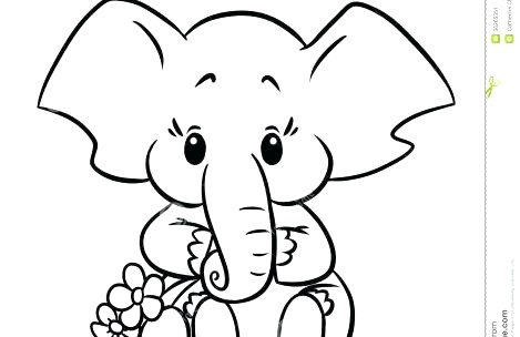 469x304 Cute Baby Elephant Coloring Pages Just Printable Drawing - Cute Baby Elephant Drawing