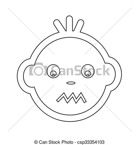 450x470 cute baby face emotion icon illustration symbol design vector - Cute Baby Face Drawing