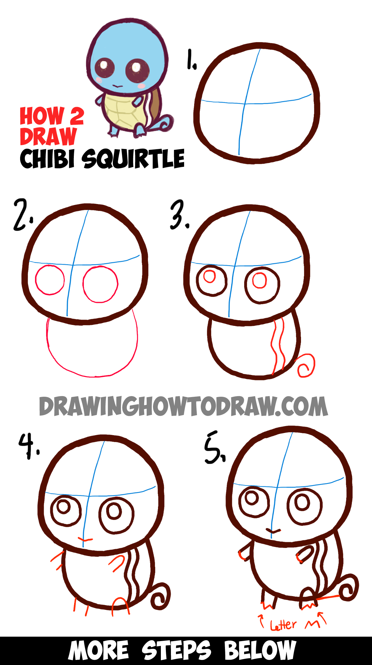 1184x2112 How To Draw Cute Baby Chibi Squirtle From Pokemon Easy Step - Cute Baby Face Drawing