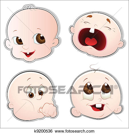 450x470 Baby Face Clipart Group With Items - Cute Baby Face Drawing