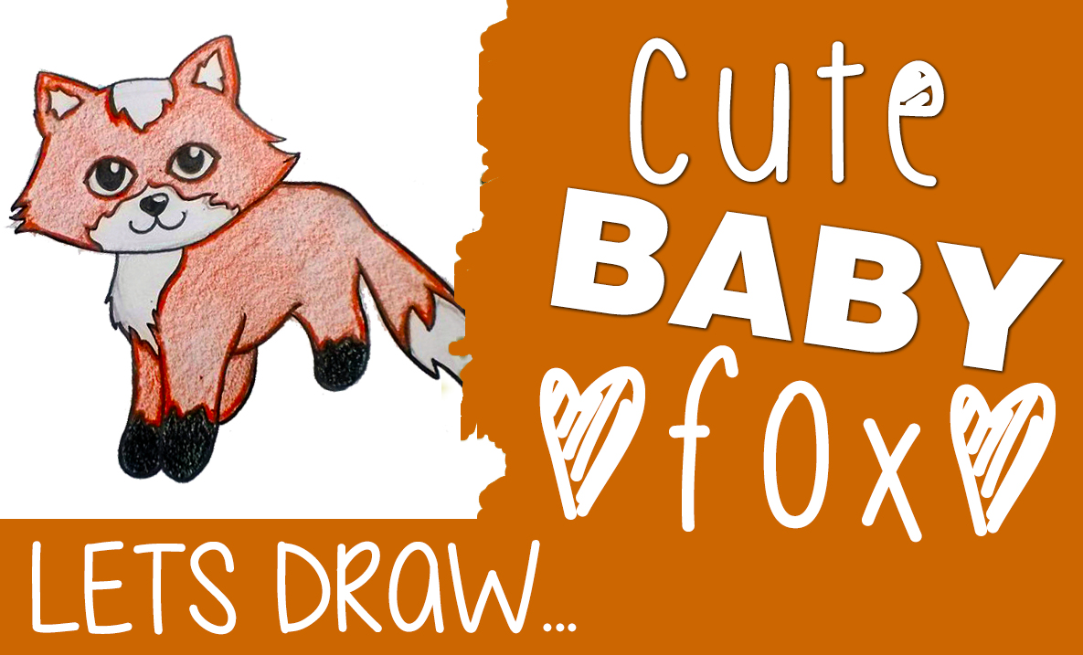 1185x717 How To Draw A Cute Baby Fox In Pencil My Art Life - Cute Baby Fox Drawing