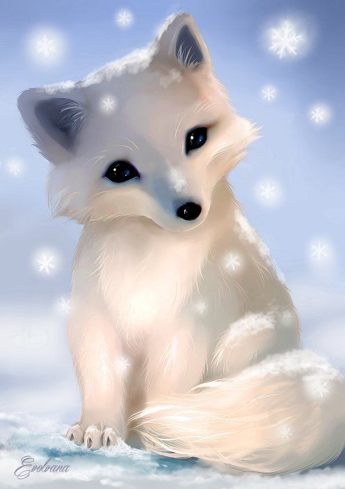 496x702 Chibi Baby Arctic Fox - Cute Baby Fox Drawing