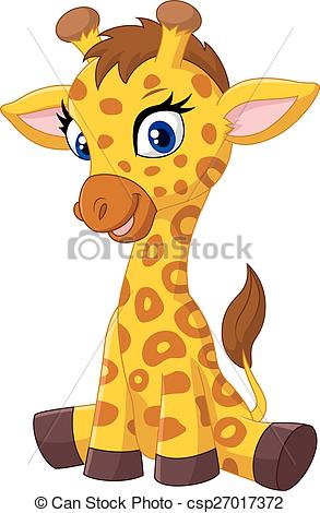 293x470 Baby Giraffe Cartoon Clipart Great Free Clipart, Silhouette - Cute Baby Giraffe Drawing