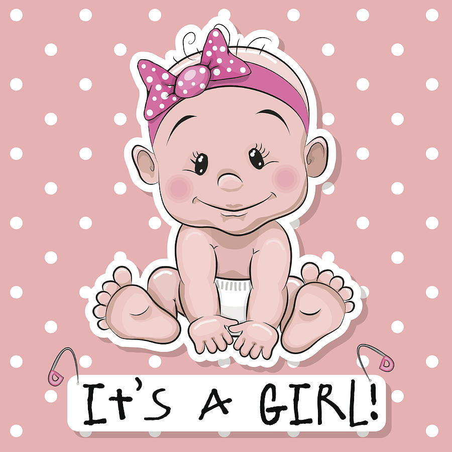 900x900 Cute Cartoon Baby Girl - Cute Baby Girl Drawing