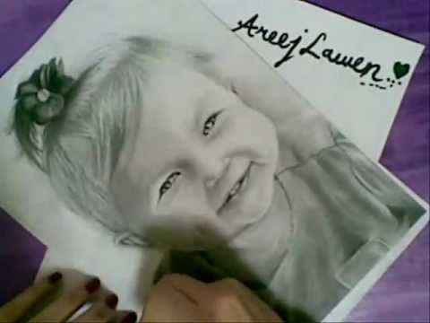 480x360 Drawing A Cute Baby Girl !! Areej Lawen - Cute Baby Girl Drawing