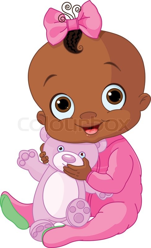488x800 Illustration Of Cute Baby Girl With Stock Vector Colourbox - Cute Baby Girl Drawing