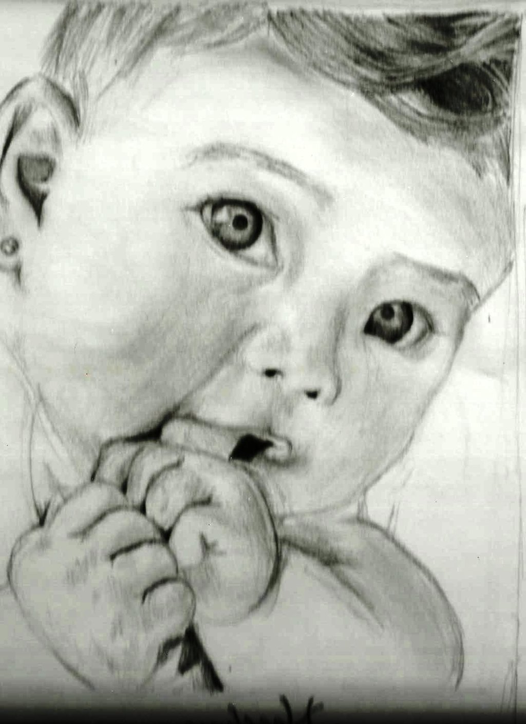 1024x1410 Sketch Of A Baby Girl - Cute Baby Girl Drawing
