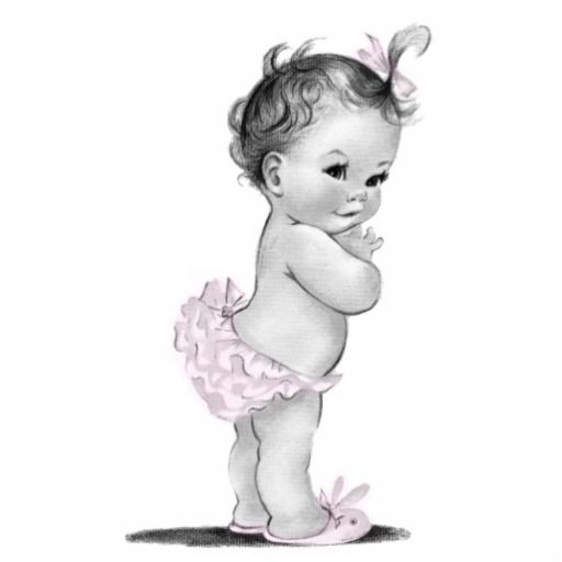512x512 adorable vintage pink baby girl shower statuette - Cute Baby Girl Drawing