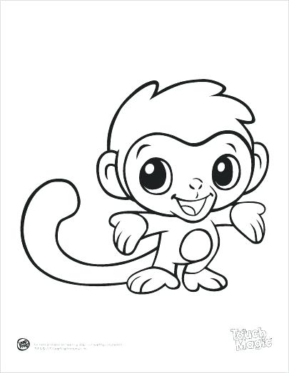 405x524 Monkey Coloring Pages Draw Baby Pictures - Cute Baby Monkey Drawings