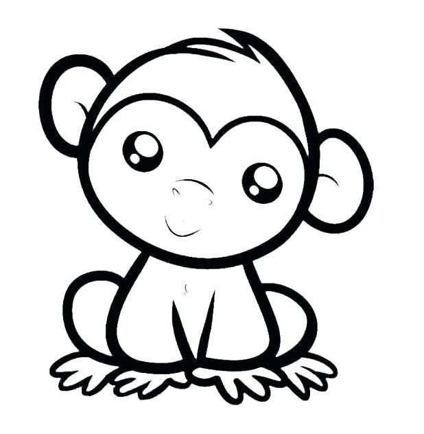618x632 Cute Baby Monkey Coloring Pages - Cute Baby Monkey Drawings