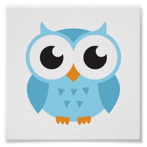 512x512 cute blue cartoon baby owl poster owl!! cute - Cute Baby Owl Drawings