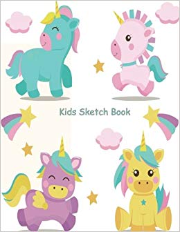 260x336 kids sketch book cute baby unicorn sketch book for kids to enjoy - Cute Baby Unicorn Drawing