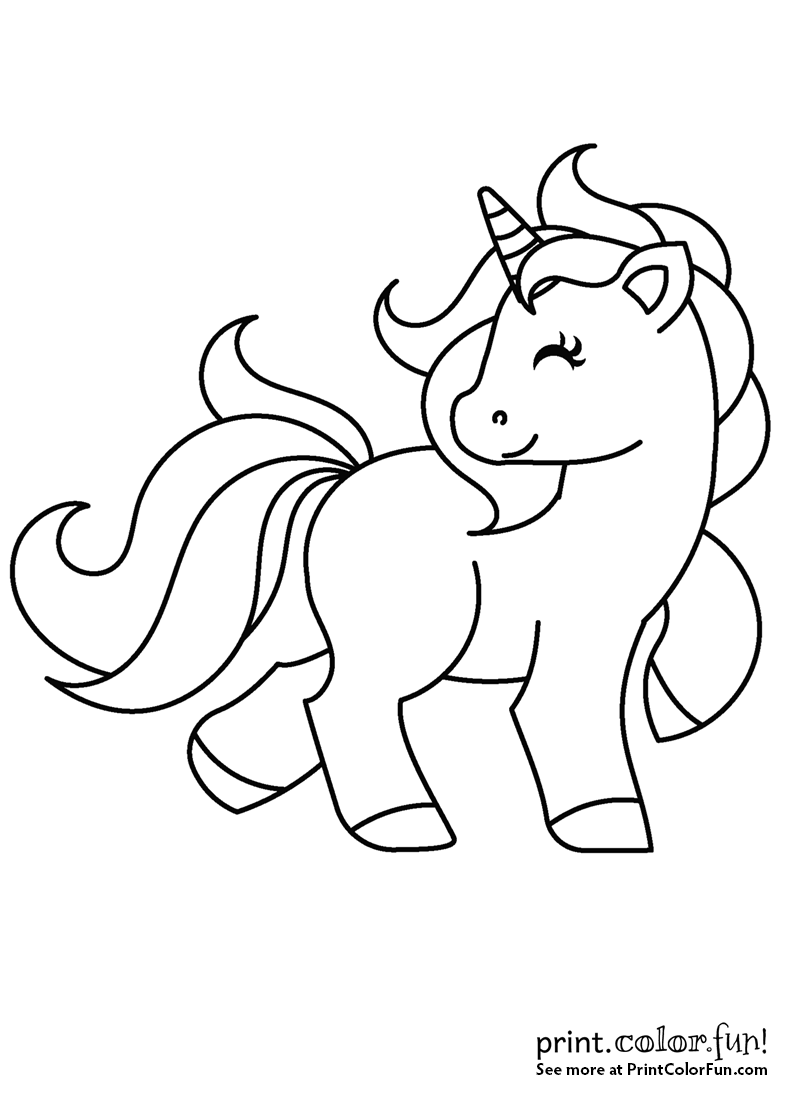 64 Cute Unicorn Coloring Pages For Toddlers Images & Pictures In HD