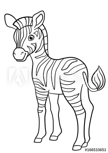 354x500 Coloring Pages Little Cute Baby Zebra - Cute Baby Zebra Drawing