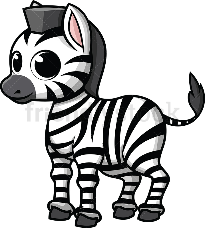 718x800 Cute Baby Zebra Cartoon Vector Clipart - Cute Baby Zebra Drawing