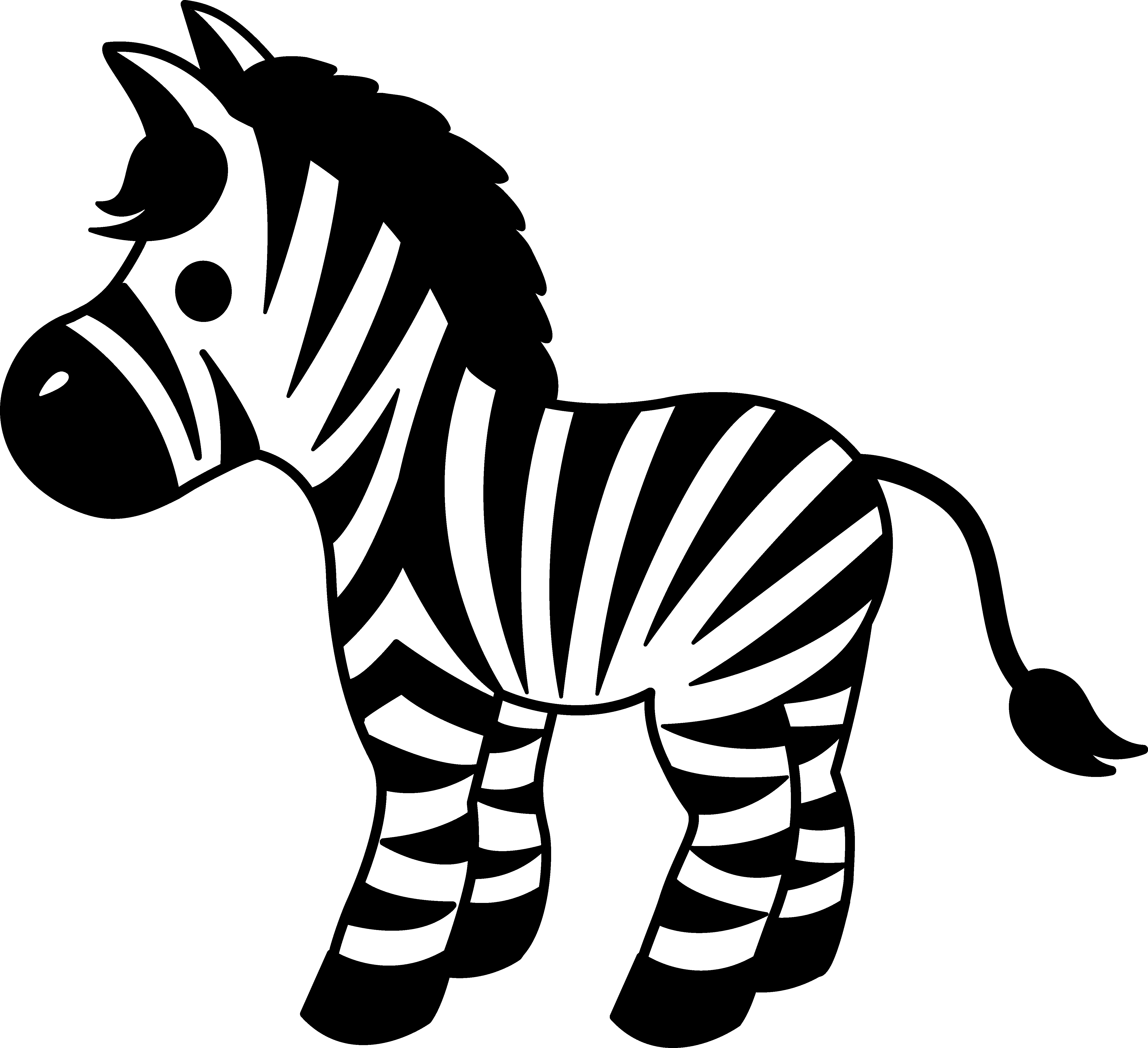 5166x4717 Cute Striped Zebra Clipart - Cute Baby Zebra Drawing