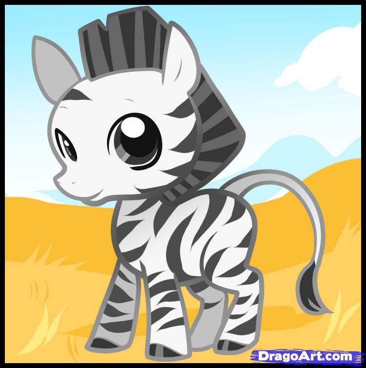 749x753 How To Draw A Zebra For Kids, Step - Cute Baby Zebra Drawing