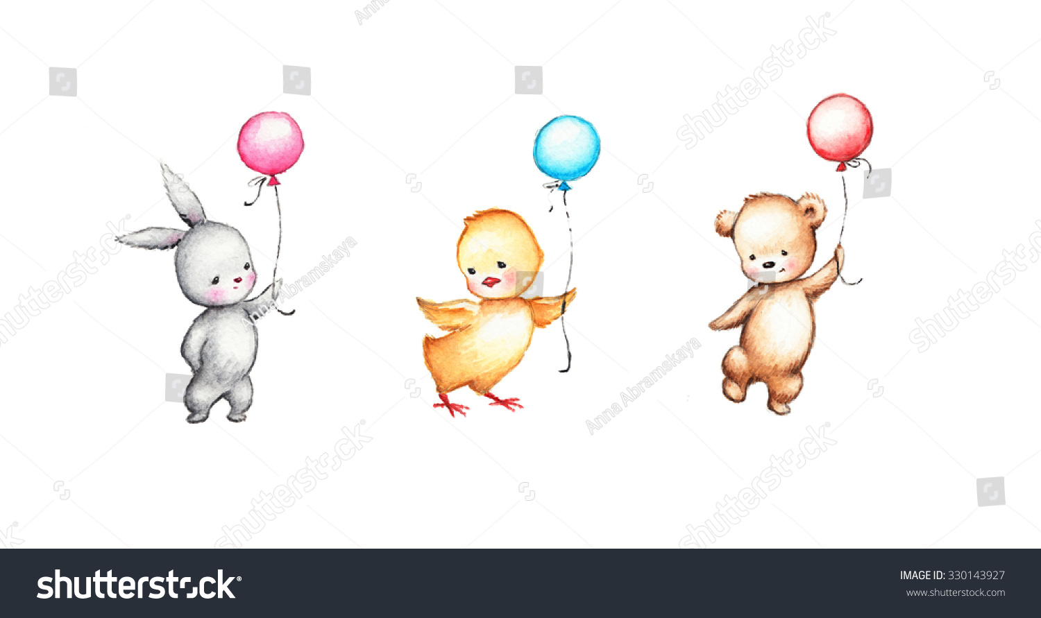 1500x891 Drawings Of Cute Animals Set Balloons - Cute Balloon Drawing
