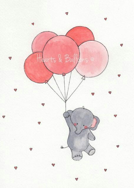 455x640 Pretty Drawing Drawings, Elephant Balloon, Art - Cute Balloon Drawing