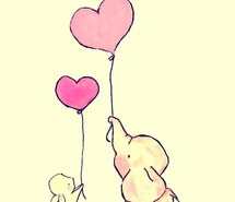 215x185 Cute Elephant With Balloon Drawing - Cute Balloon Drawing