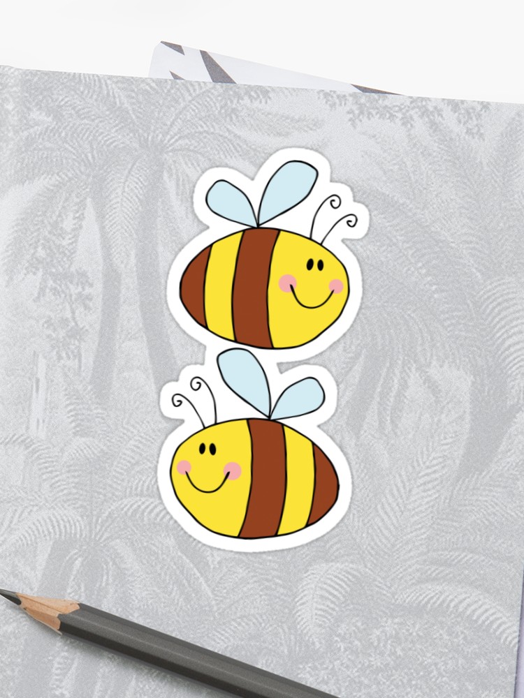750x1000 Cute Bumble Bee Drawing Sticker - Cute Bee Drawing