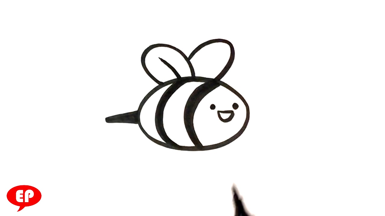 1280x720 How To Draw A Bee - Cute Bee Drawing