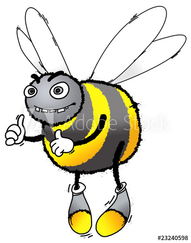 394x500 Funny Bee Drawing - Cute Bee Drawing