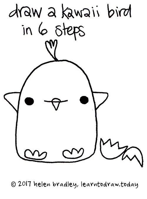 500x676 Draw A Kawaii Baby Bird In Easy Steps Learn To Draw - Cute Bird Drawing