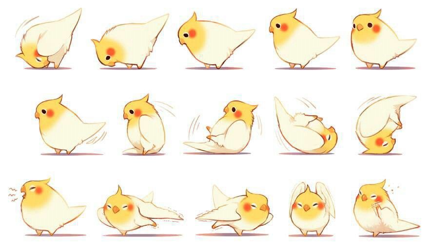 880x518 Hahaha Cute Bird Doing Backflip, If I'm Not Mistaken Kawaii - Cute Bird Drawing