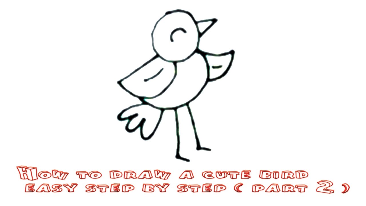 1280x720 How To Draw A Cute Bird Easy Step - Cute Bird Drawing