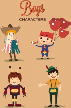 242x368 Cute Colorful Cartoon Boys Girls Drawing Free Vector Download - Cute Boy And Girl Drawing