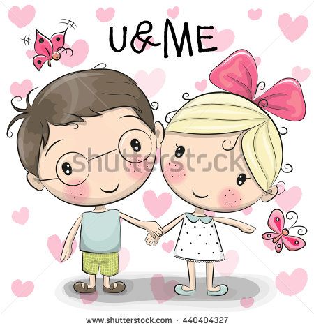 450x470 Cute Boy And Girl Clipart - Cute Boy And Girl Drawing