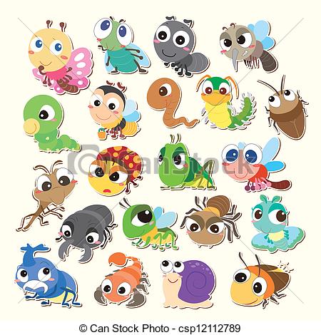 450x470 cartoon bug icon set of cute cartoon insects - Cute Bug Drawing