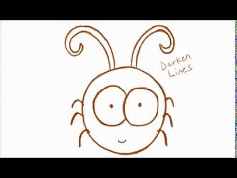 480x360 how to draw a cute cartoon bug - Cute Bug Drawing