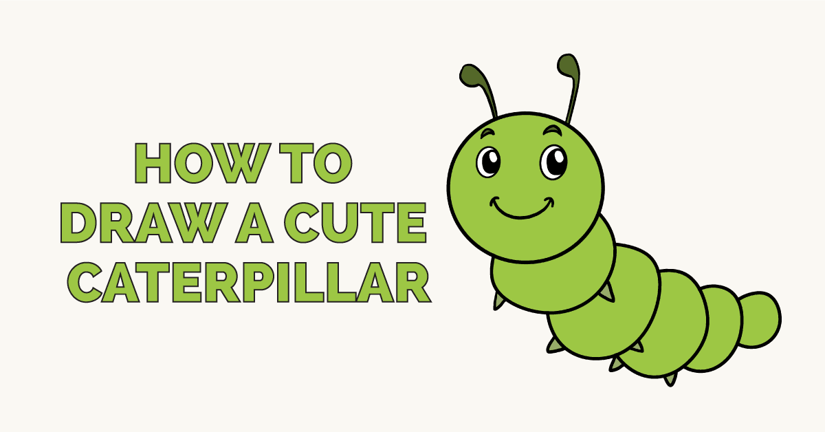 1200x628 How To Draw A Cute Caterpillar - Cute Bug Drawing