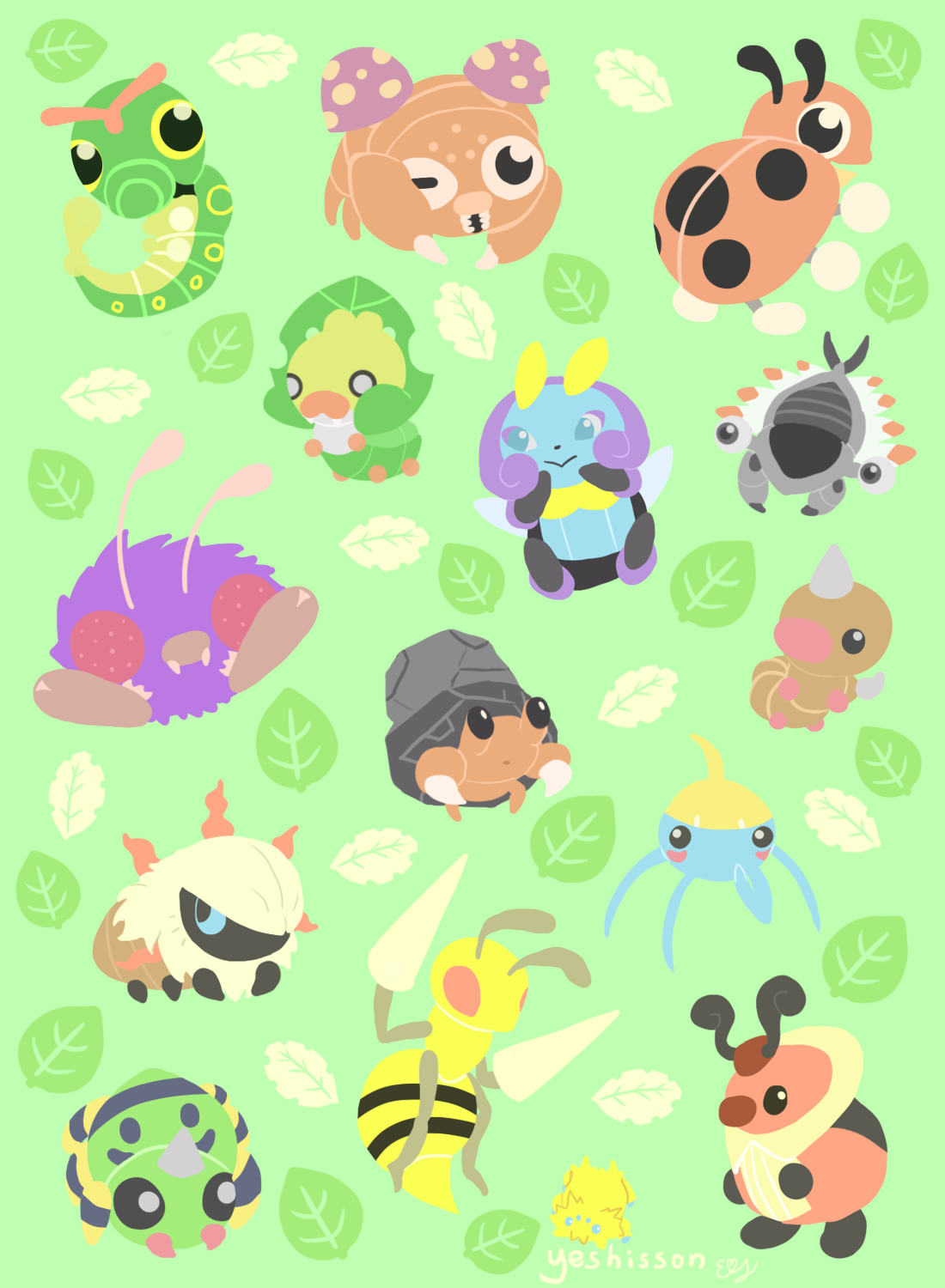 1100x1500 yeshisson artworks buuuuugs!! i'm fighting my bug phobia - Cute Bug Drawing