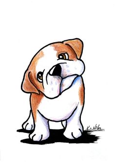 Cute Bulldog Drawing