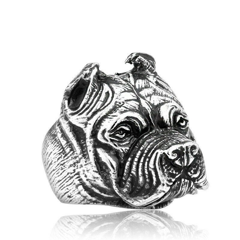 800x800 Fashion Men's Stainless Steel Rings Cute Bulldog Titanium Steel - Cute Bulldog Drawing
