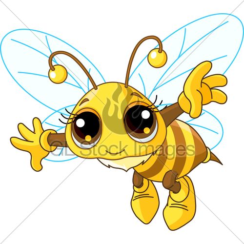 500x500 happy waving cartoon bee obrazki cartoon bee, bee - Cute Bumble Bee Drawing