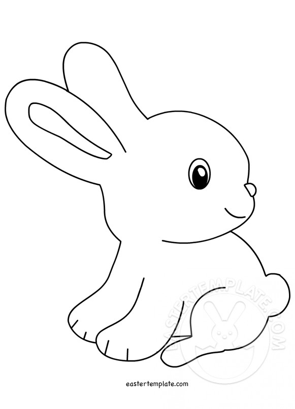 581x803 Cute Bunny Clip Art Image Easter Template - Cute Bunny Drawing